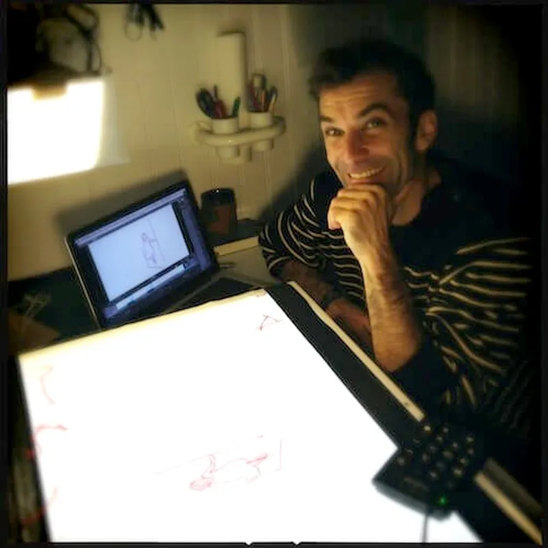 Guillaume Hoenig à son banc-titre d’animation